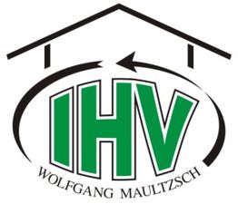 Logo mit grünem "IHV", schwarzem Haus und Text "Wolfgang Maultzsch" unten.