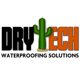DryTech Waterproofing Solutions logo with a cactus design.