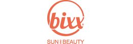 Logo von bixx in Orange mit den Worten "SUN & BEAUTY" darunter.