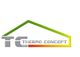 Logo mit "TC Thermo Concept GmbH", grün-gelbe Umrandung in Form eines Hausdaches.