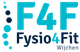 Logo van Fysio4Fit Wijchen met tekst "F4F" en blauwe stippenlinks.