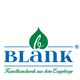 Logo von Blank: Grünen Tropfen mit „b“ und blauem Text „Kunsthandwerk aus dem Erzgebirge“.