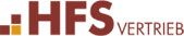 Logo mit Schriftzug "HFS VERTRIEB" in roten Buchstaben.