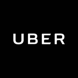 Logo da Uber em fundo preto com letras brancas.