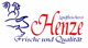 Logo mit Hahn, Text: Landfleischerei Henze, Frische und Qualität.