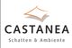 Logo mit einem geometrischen Element über dem Text "CASTANEA Schatten & Ambiente".