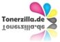 Logo mit Text "Tonerzilla.de" und bunten, tropfenförmigen Designs rechts daneben.