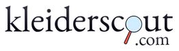 Schriftzug "kleiderscout.com" mit Lupe über dem Buchstaben "o".