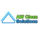 Logo von AW Clean Solutions mit einem blauen Hausdach-Icon und grün-blauer Schrift.