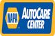 NAPA AutoCare Center logo with a blue background and yellow border.