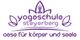 Logo der Yogaschule Steyerberg, lila Text mit Lotus-Symbolen und dem Satz "Oase für Körper und Seele".