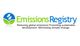 Logo met tekst: Emissions Registry, focus op duurzame ontwikkeling en minder klimaatverandering.