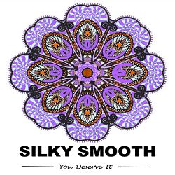 Paarse mandala met de tekst "Silky Smooth - You Deserve It" eronder.