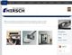 Website von "Tore mit Antrieb Hirsch" mit Bildern von Garagentoren und Kontaktdetails.