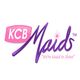 KCB Maids logo with the slogan "We're Maid to Shine" in purple and pink text.
