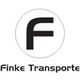 Schwarzes "F" in Kreis, darunter Text "Finke Transporte". Weißer Hintergrund.