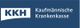 Logo der Kaufmännischen Krankenkasse (KKH) auf blauem Hintergrund.