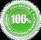 Grünes Siegel mit "100% Suchmaschinenoptimierung" und "FULLSEO.DE" in weißer Schrift.
