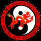 Rundes Logo mit Drache, Yin-Yang-Symbol und Text: "Shaolin Tung Jen Tao Kung Fu".