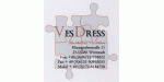 Puzzle-Bild mit Kleidermarke-Logo "VeDress" und Kontaktdaten einer Firma in Vilnius, Litauen.