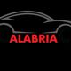 Sagoma stilizzata di un'auto nera su sfondo nero con testo "Calabria Car" in rosso.