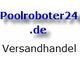 Blauer Text "Poolroboter24.de" mit schwarzem Untertitel "Versandhandel" auf weißem Hintergrund.