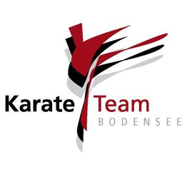 Logo des Karate Teams Bodensee mit stilisierter Figur in Rot und Schwarz.