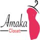 Logo with "Amaka Closet" text and a stylized pink dress on a hanger.
