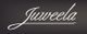 Kursive Schrift „Juweela“, unterstrichen, auf dunkelgrauem Hintergrund.