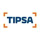 Logo de TIPSA con texto azul y esquinas naranjas.
