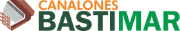 Logotipo de "Canalones Bastimar" con texto en colores naranja y verde.