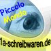 Eine Grafik mit einem Auge, den Wörtern „Piccolo Mondo“ und einer Website-Adresse.