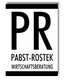 Logo mit Text "PR - Pabst-Rostek Wirtschaftsberatung" in schwarz und weiß.