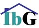 Logo mit den Buchstaben "IbG" und ein Dachsymbol darüber in Blau.