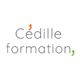 Logo avec texte : "Cédille formation" et cédille orange en haut, verte en bas.