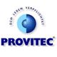 Logo von Provitec mit dem Motto "Dem Leben verpflichtet" um eine blaue Kugel.