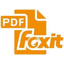 Orange Foxit PDF logo with stylized document and text.