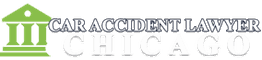Logo for Car Accident Lawyer Chicago with a green courthouse icon.