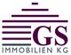 Logo mit violetten Streifen und Buchstaben "GS", darunter steht "Immobilien KG" in Grau.