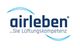 Logo von airleben mit Slogan "Sie Lüftungskompetenz", mit blauen geschwungenen Linien.