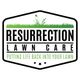 Resurrection Lawn Care logo with grass and the slogan "Putting life back into your lawn."