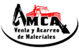 Logo de AMCA con camión rojo y texto "Venta y Acarreo de Materiales".