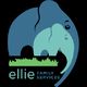 Stylized elephant logo with text "Ellie Family Services" on a black background.