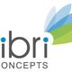 Logo mit Schriftzug "Olibri Concepts", Blattmotive in Blau und Grün rechts oberhalb.