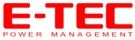 Logo mit rotem Text "E-TEC Power Management" auf weißem Hintergrund.