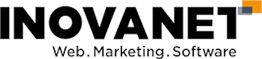 Logo von INOVANET mit Slogan: "Web. Marketing. Software." und Grafik oben rechts.