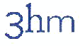 Text in blauer Schrift: "3hm".