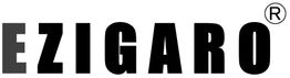 Schwarzes Logo mit dem Wort "EZIGARO" in Großbuchstaben und einem ®-Symbol.