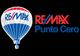 Globo aerostático con logo de RE/MAX a la izquierda y texto "Punto Cero" a la derecha.