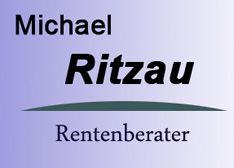 Text: "Michael Ritzau, Rentenberater" auf blauem Hintergrund.
